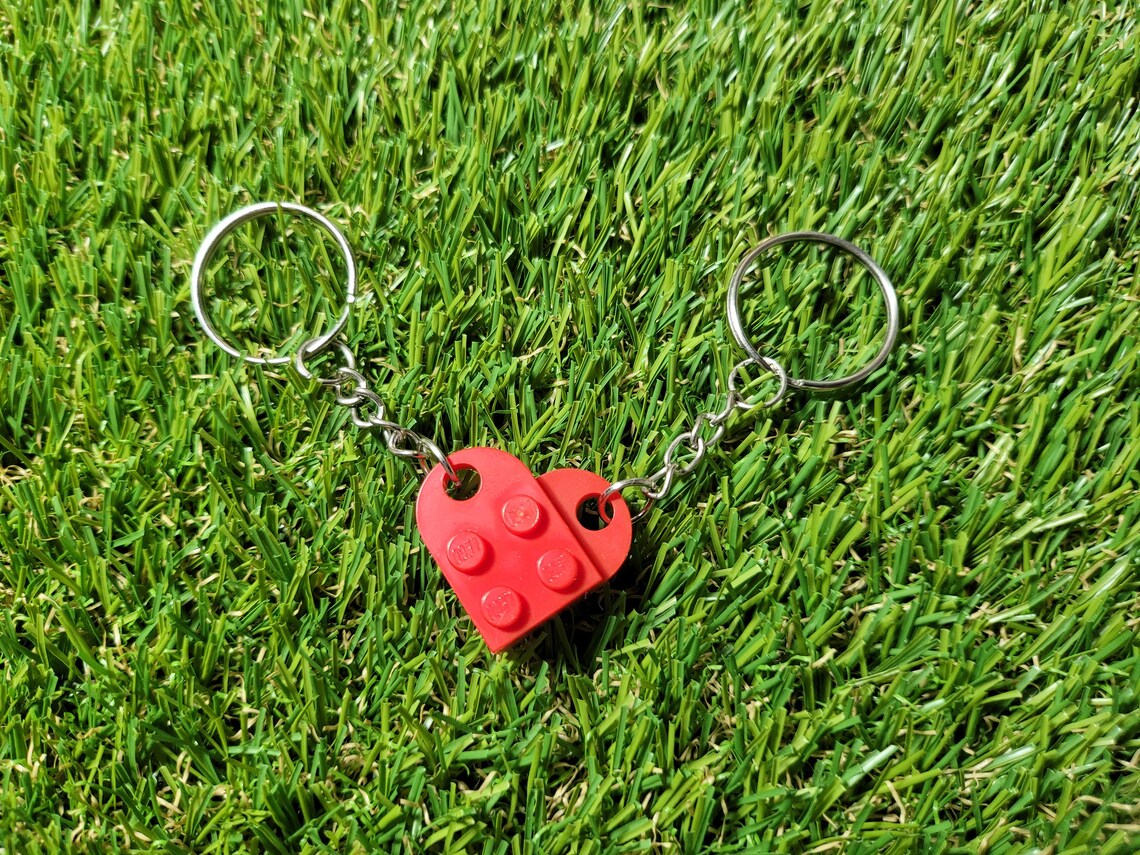 LEGO Love Heart Keychain - Romantic Building Block Gift