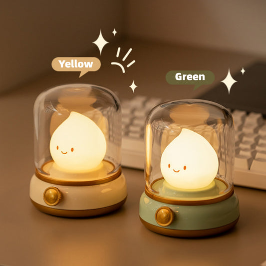 Retro LED Night Lamp - USB Rechargeable Cartoon Table Lamp