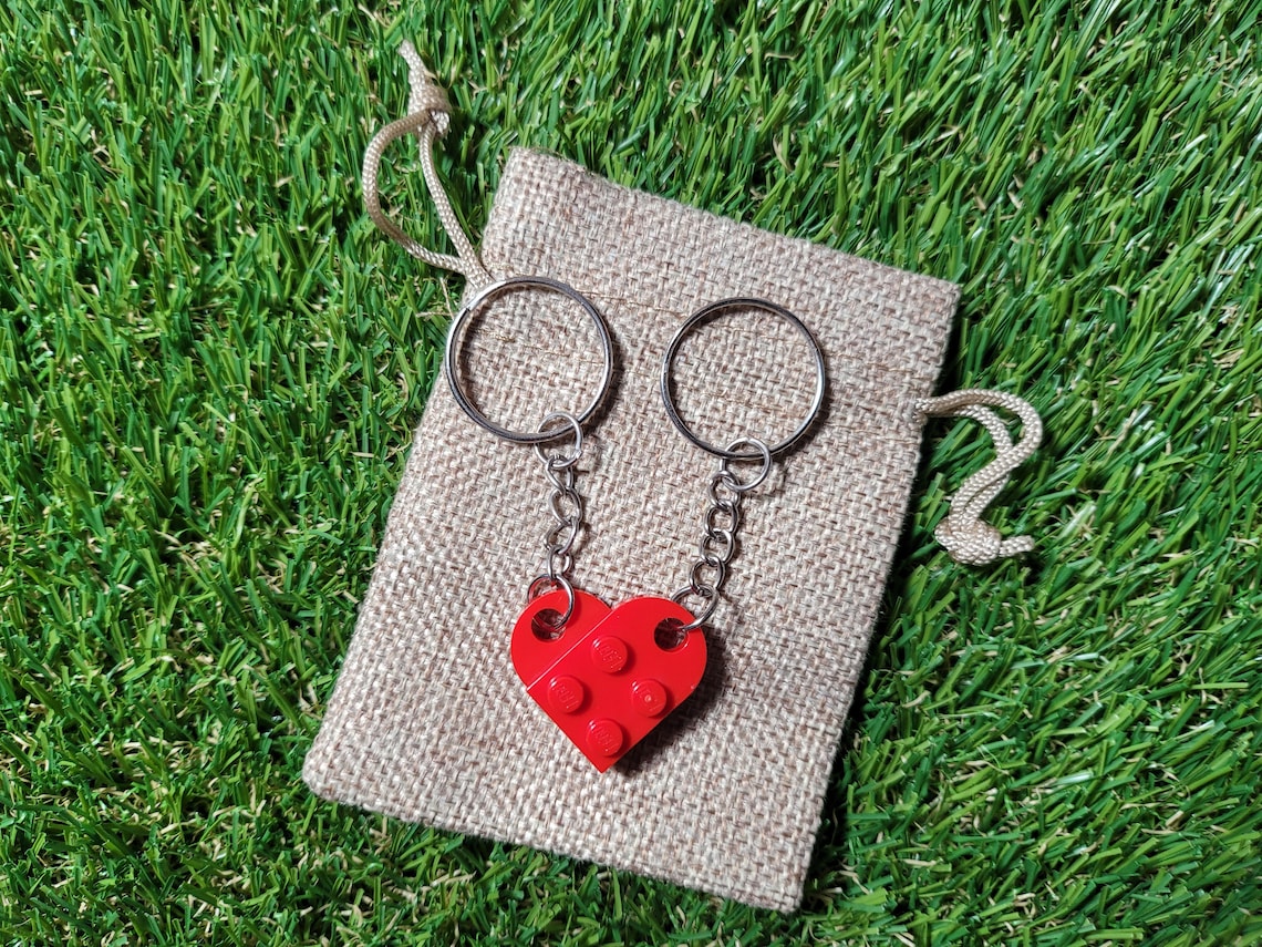 LEGO Love Heart Keychain - Romantic Building Block Gift
